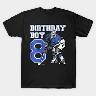 Kids 8 Year Old Ice Hockey Themed Birthday Party 8Th Boy T-Shirt